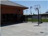 Patio with basketball hoop