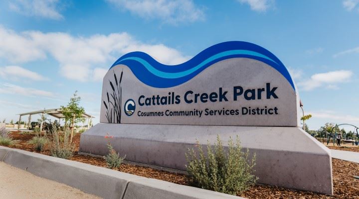 Image of the Cattails Creek Park sign.